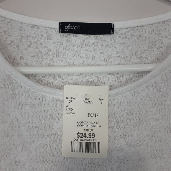 GIBSON White Sheer Peplum Sleeve Shirt - Picture 3 of 7